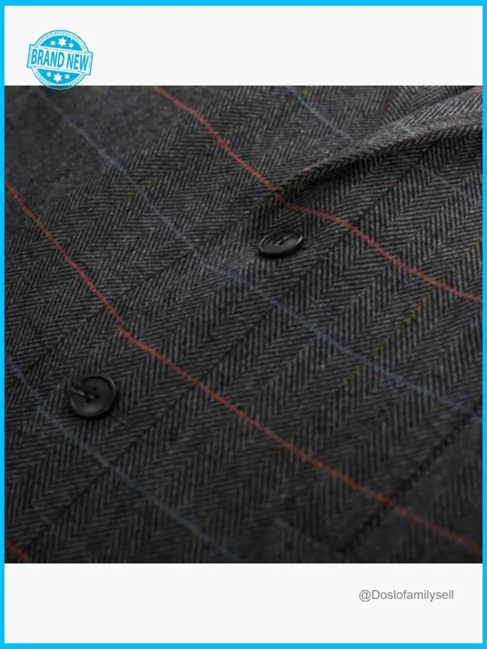 Herringbone Tweed Blazer Classic Fit Wool Blend Sport Coat Notch Lapel